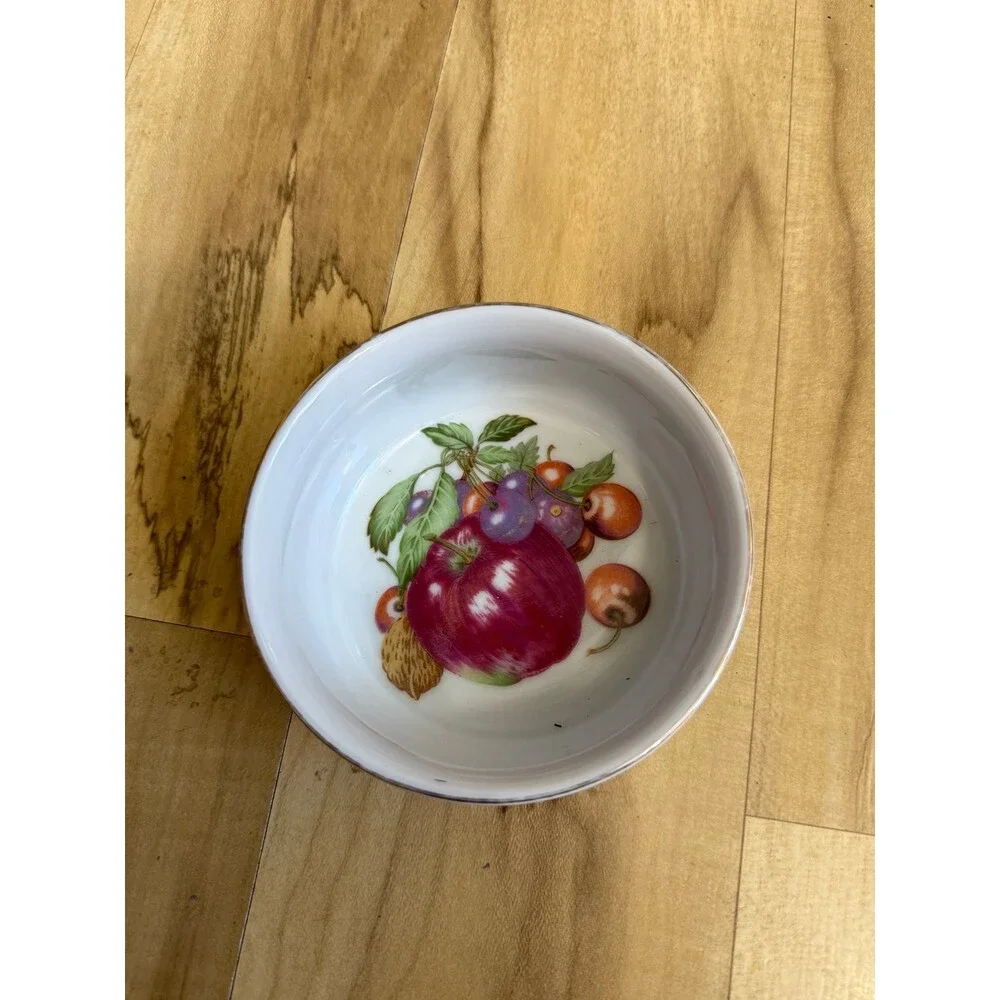 Small Ceramic Bowl with Fruit Design